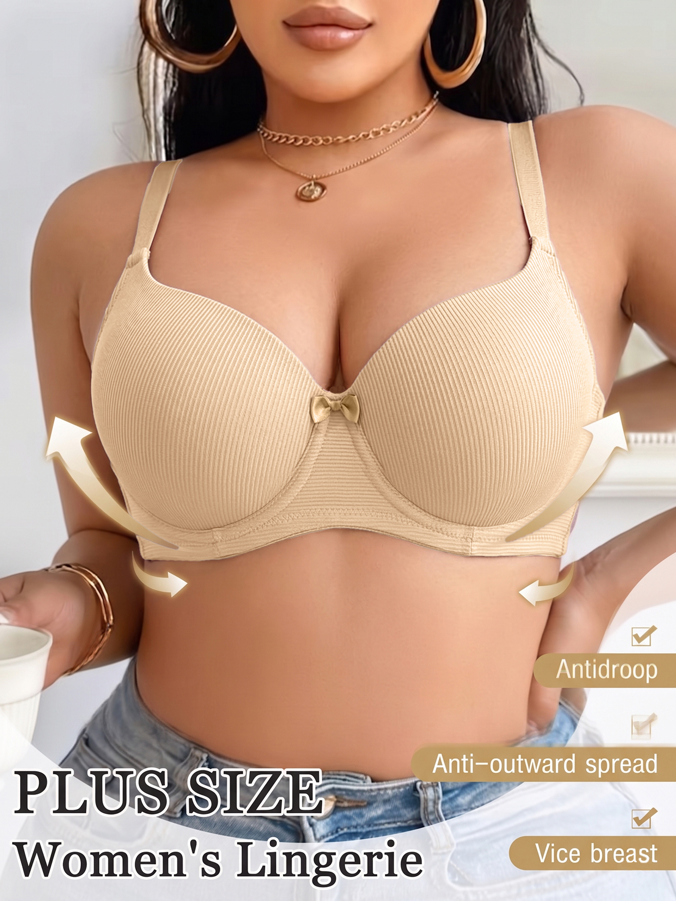 Plus Size Women Bra Thin Cup U – Plunge Bra Push Up Bewertung und Preis