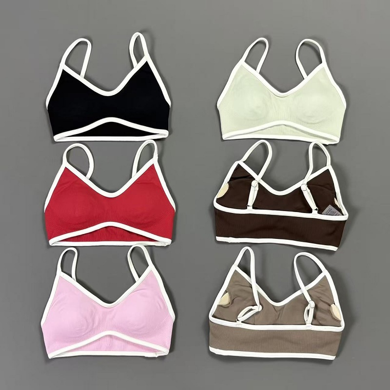 Women Contrastline Yoga Bra V  – Sports Bra Racerback Bewertung und Preis