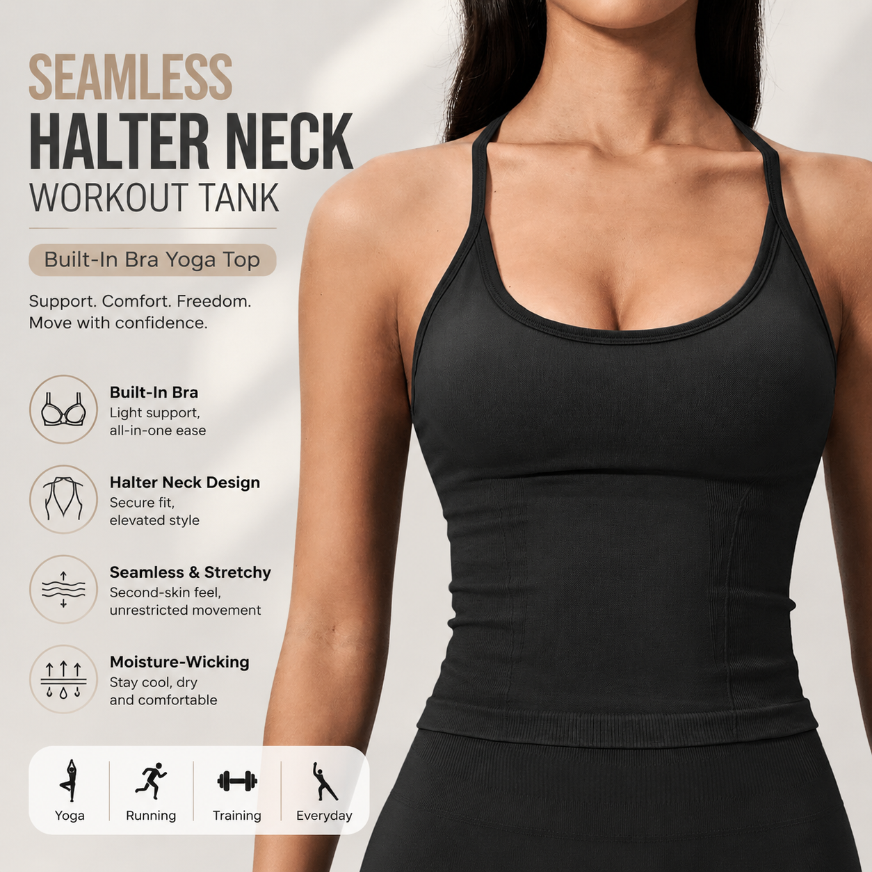 Luxury 2 in 1 Yoga Tank Top wi – T Shirt Bra Seamless Bewertung und Preis