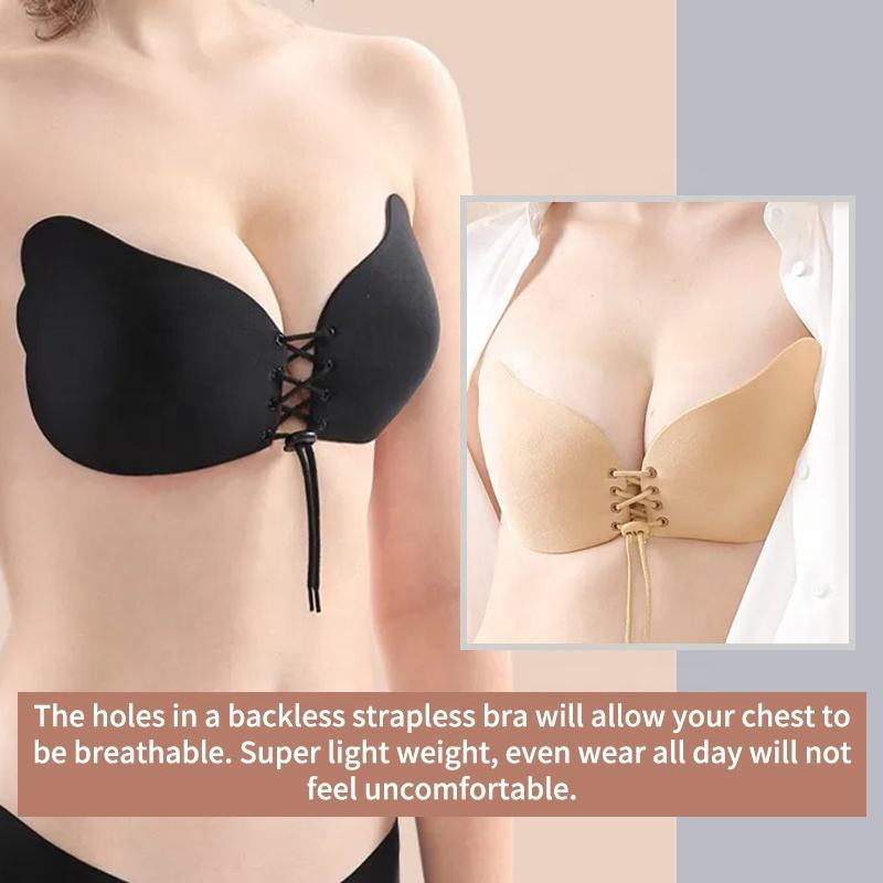 Wing shaped drawstring nude ba – Strapless Bra Adhesive Bewertung und Preis