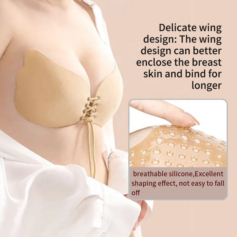 Wing shaped drawstring nude ba – Strapless Bra Adhesive Bewertung und Preis