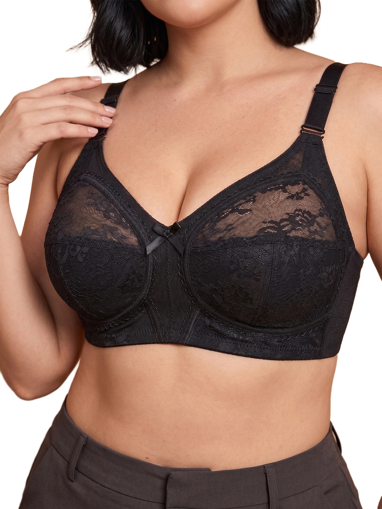 Women Plus Size Wireless Lace  – Full Coverage Bra Bewertung und Preis