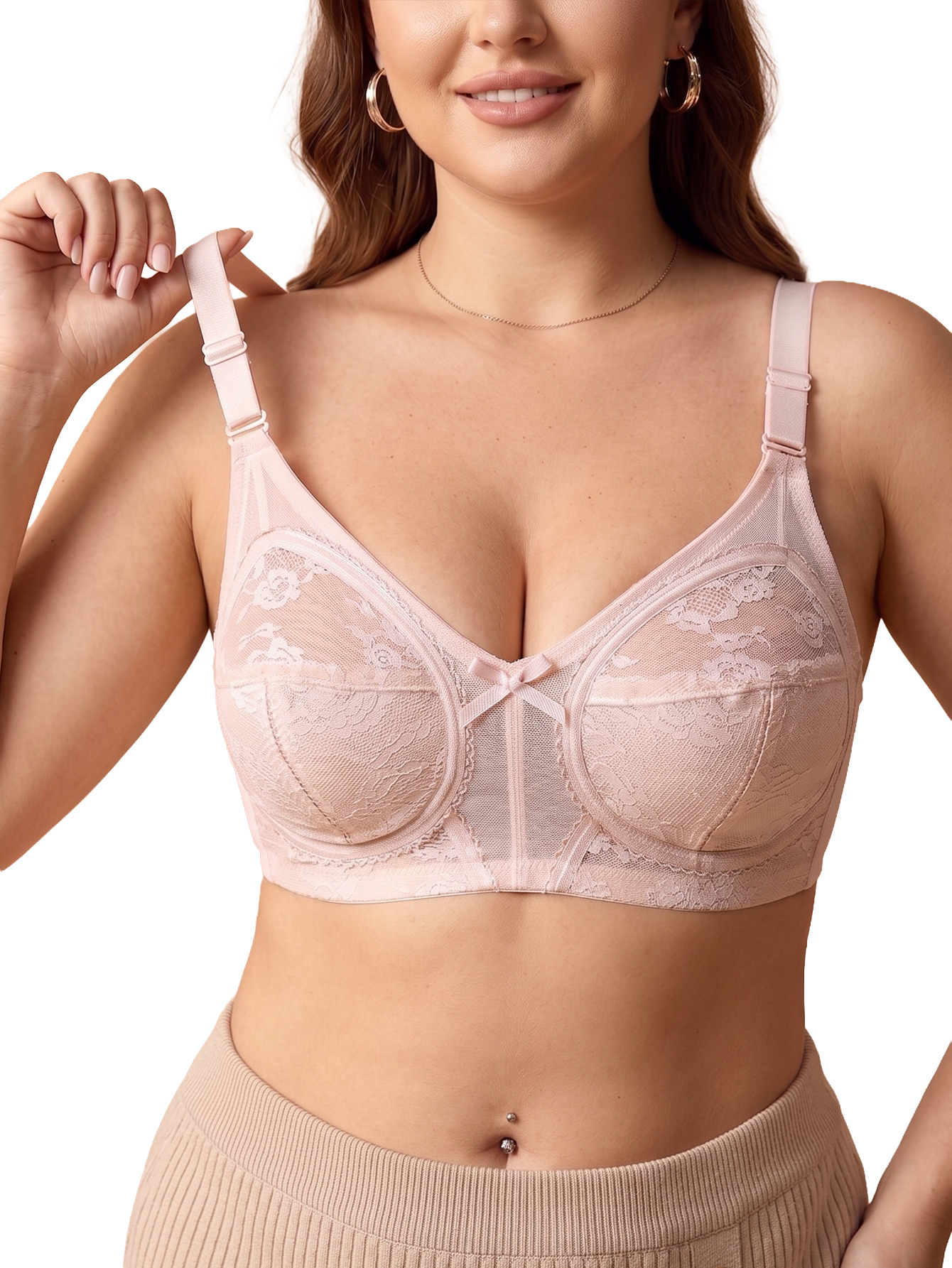Women Plus Size Wireless Lace  – Full Coverage Bra Bewertung und Preis
